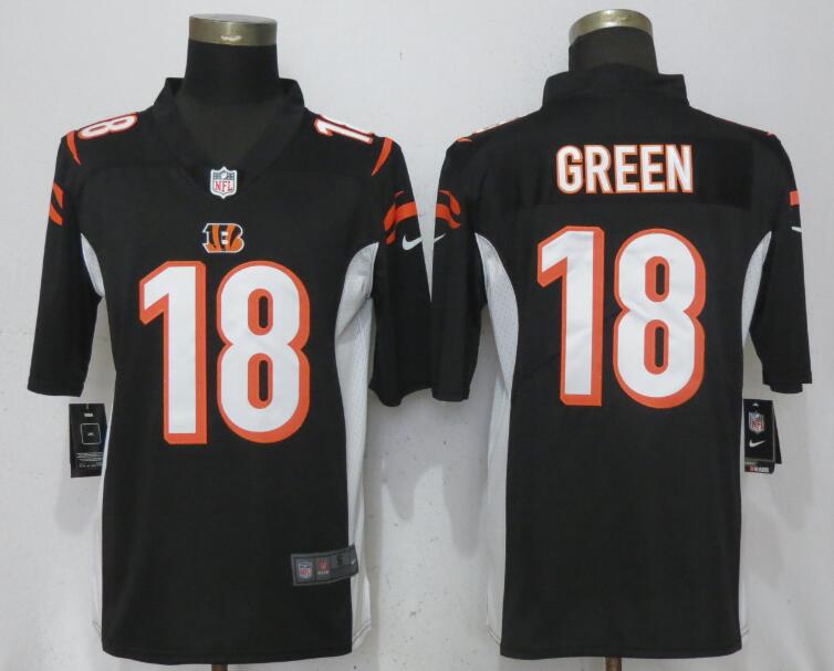 Men Cincinnati Bengals #18 Green Black Vapor Untouchable Player Nike Limited NFL Jerseys
